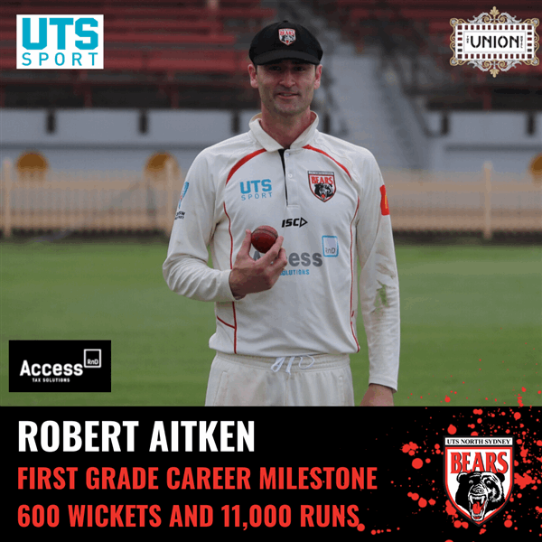 Robbie Aitken 600 wickets Robbie Aitken 600 wickets